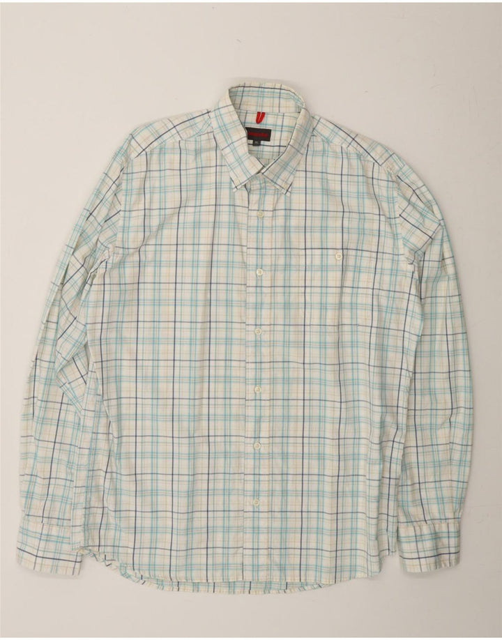 INVICTA Mens Shirt XL White Check Cotton Vintage Invicta and Second-Hand Invicta from Messina Hembry 