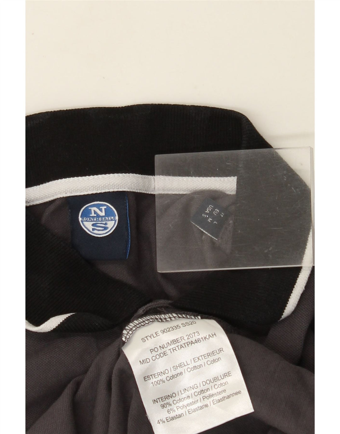 Męska koszulka polo z grafiką NORTH SAILS, mała, szara, bawełniana