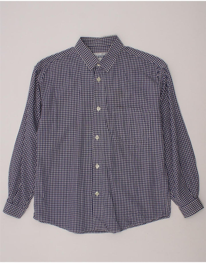 CARRERA Boys Shirt 9-10 Years Navy Blue Gingham Vintage Carrera and Second-Hand Carrera from Messina Hembry 