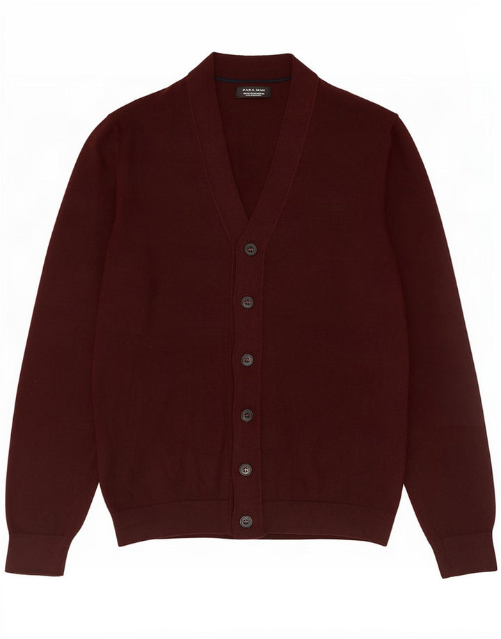 Sweter męski Zara w kolorze średniego burgunda