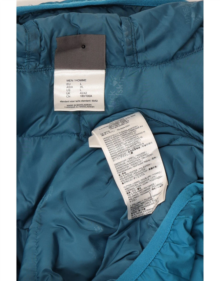 Męska ocieplana kurtka z kapturem Jack Wolfskin UK 40/42, duży niebieski poliester