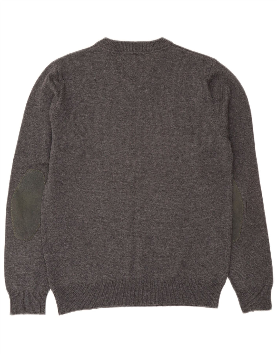 Męski sweter Tommy Hilfiger z dekoltem w kształcie litery V, mały, szary, z owczej wełny