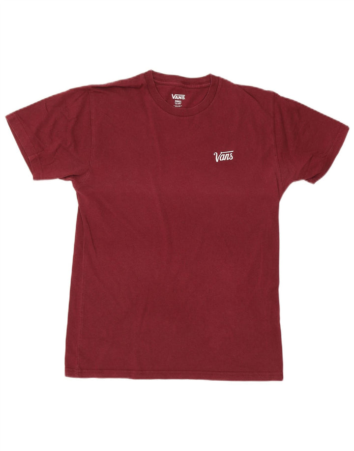 T-shirt męski Vans, mały, bordowy, bawełniany