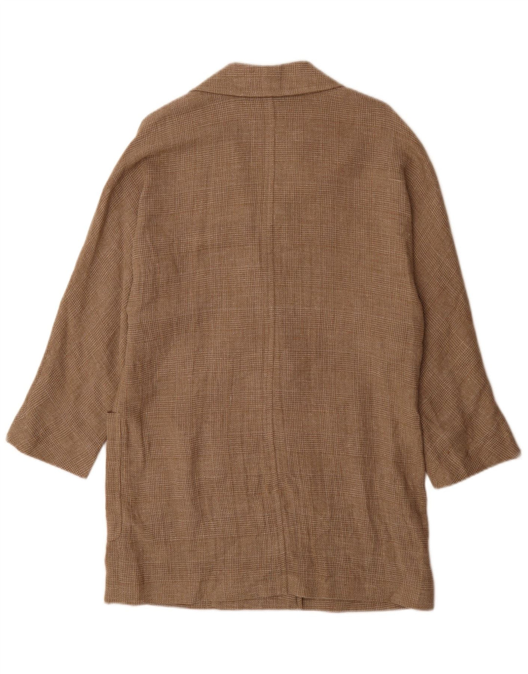 Massimo Dutti Męski płaszcz z podwójnymi piersiami i rękawami 3/4 UK 36 w małą brązową kratkę