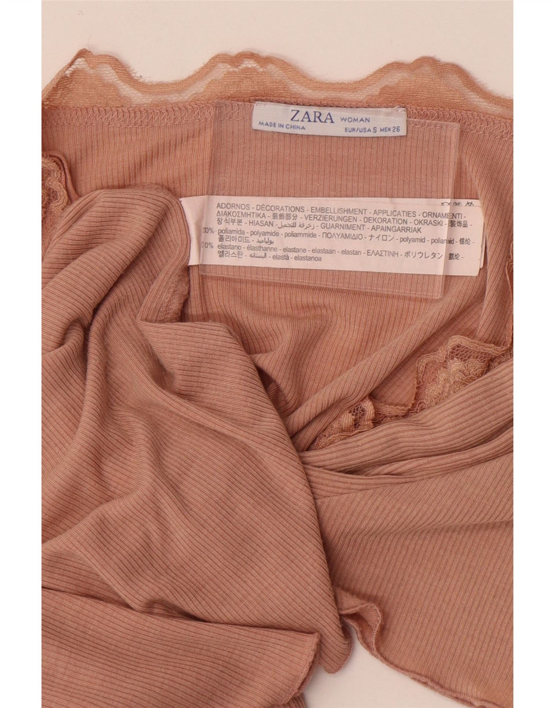 T-shirt damski Zara Top UK 8 Small Orange Poliamid