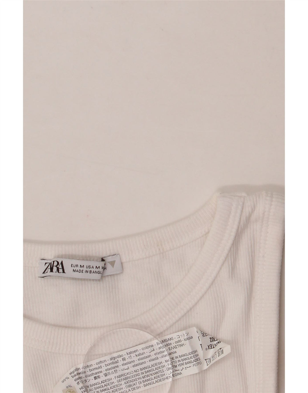 ZARA Womens Vest Top UK 12 Medium White Cotton Vintage Zara and Second-Hand Zara from Messina Hembry 