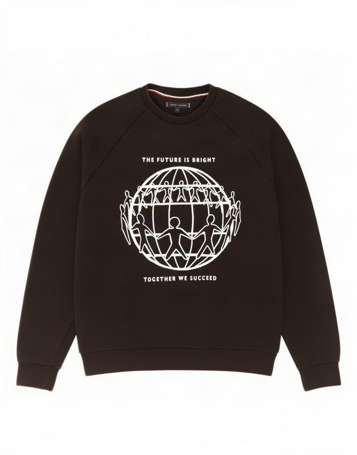 Męska bluza z grafiką Tommy Hilfiger, średnia czarna bawełna