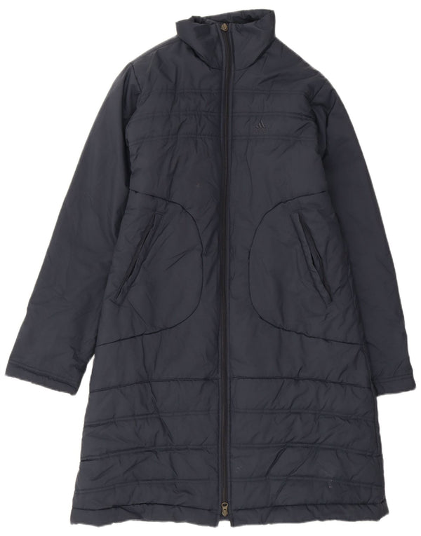 Damski płaszcz Adidas Padded Overcoat UK 12, średni granatowy poliester