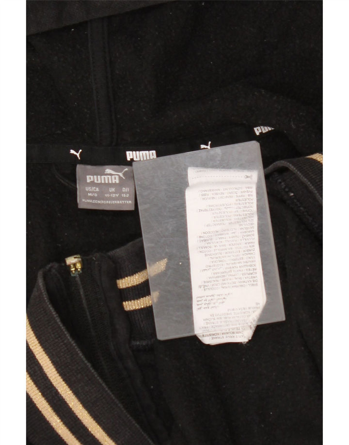 Chłopięcy sweter z kapturem i zamkiem PUMA, 11-12 lat, czarna bawełna