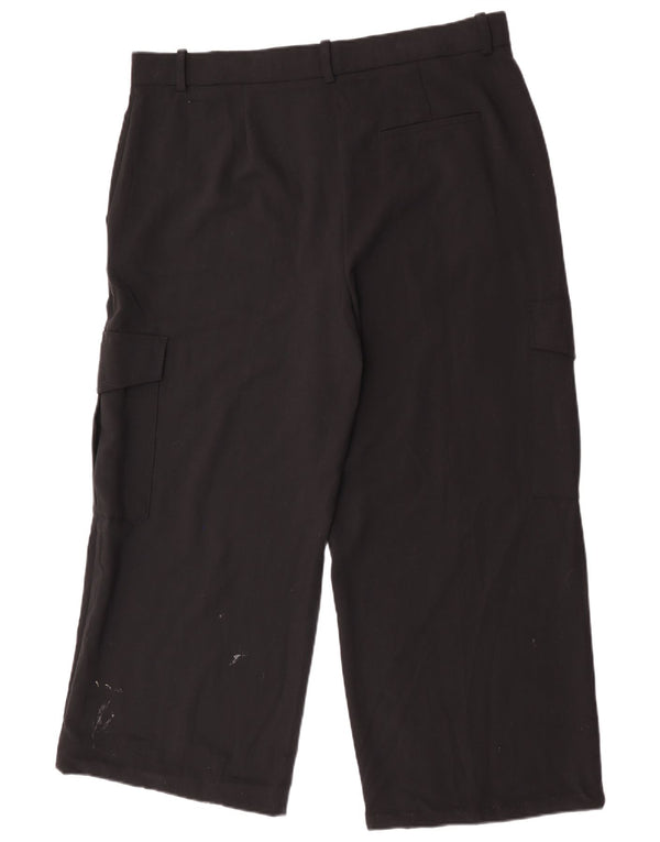 Spodnie Marks & Spencer Damskie Crop Straight Cargo UK 18 XL W38 L25 Czarne