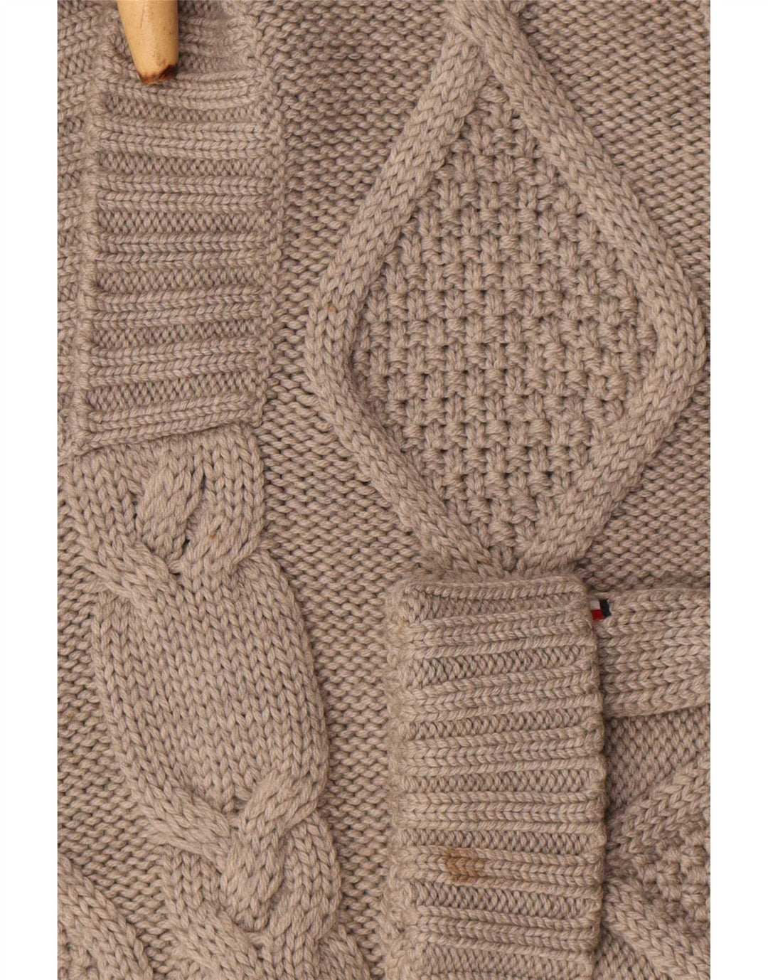 Męski sweter polo Tommy Hilfiger ze średniej szarej wełny