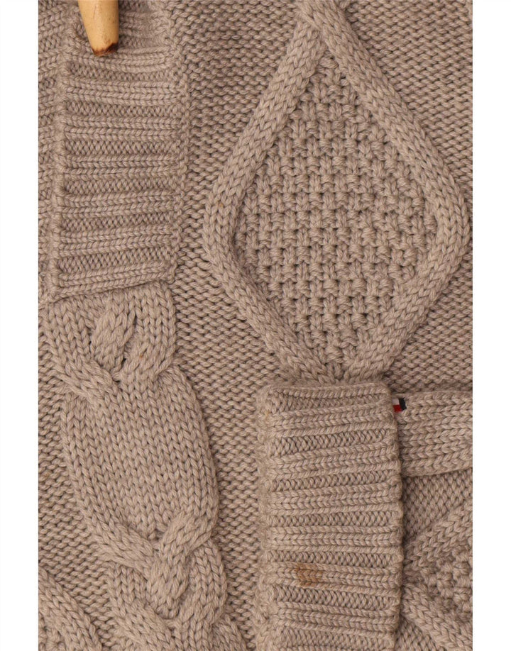 Męski sweter polo Tommy Hilfiger ze średniej szarej wełny