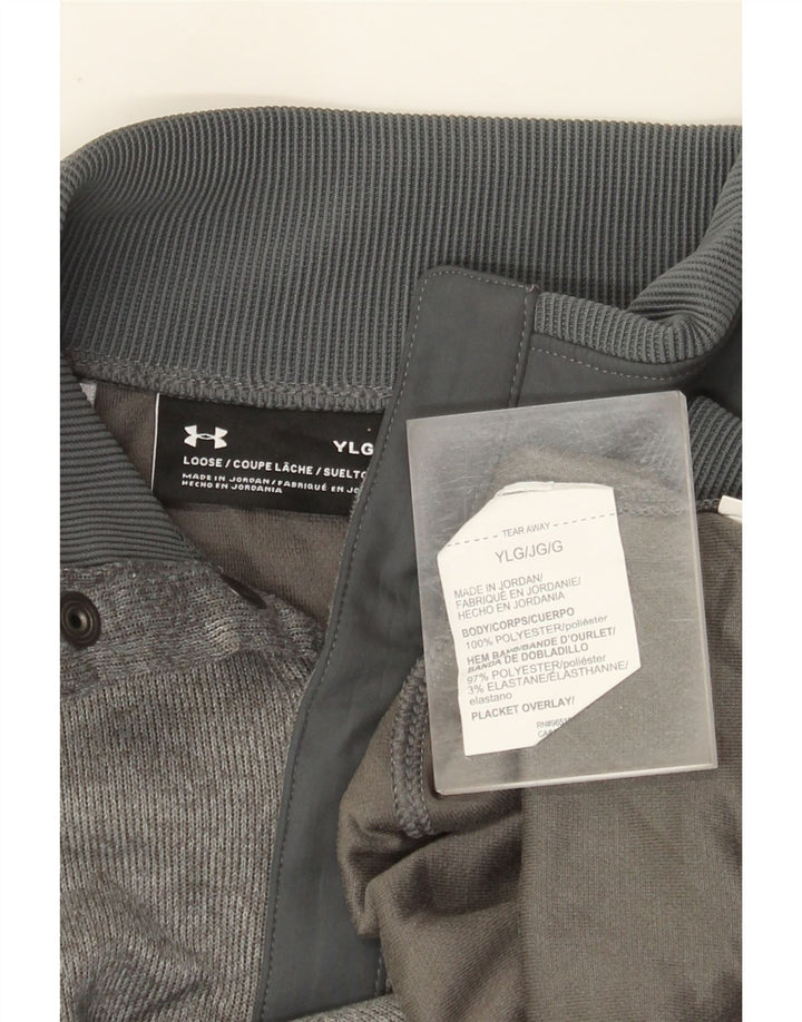 Bluza chłopięca Under Armour zapinana na guziki, 11-12 lat, duża, szara