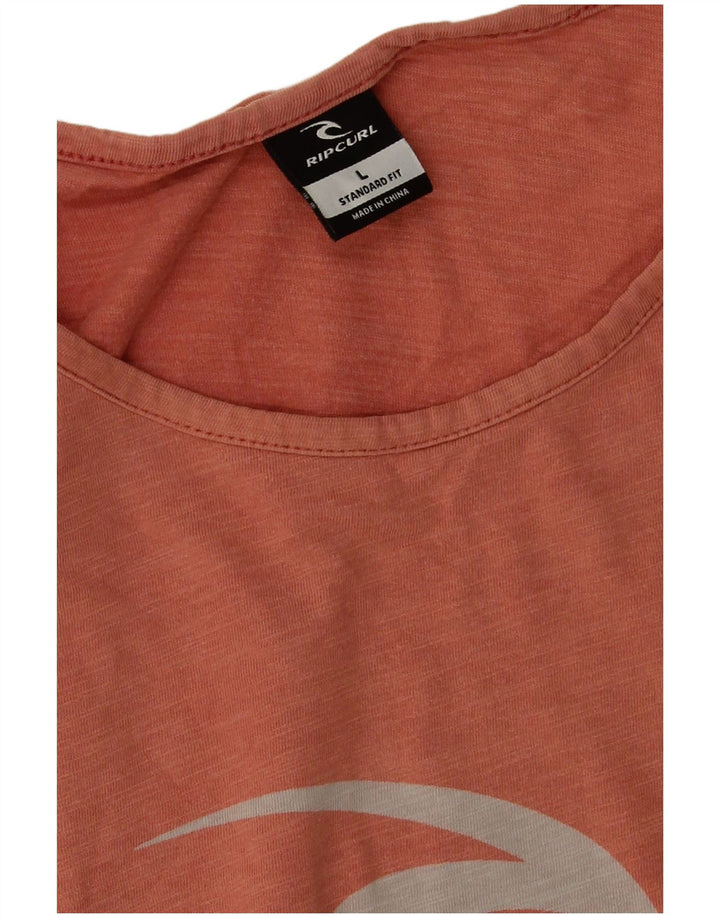 Męski T-shirt z grafiką Rip Curl o standardowym kroju, duży, pomarańczowy