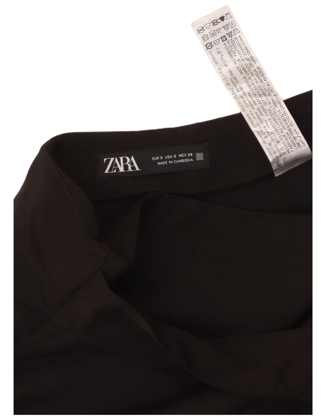 ZARA Womens Mini Skirt Small W26  Black Polyester