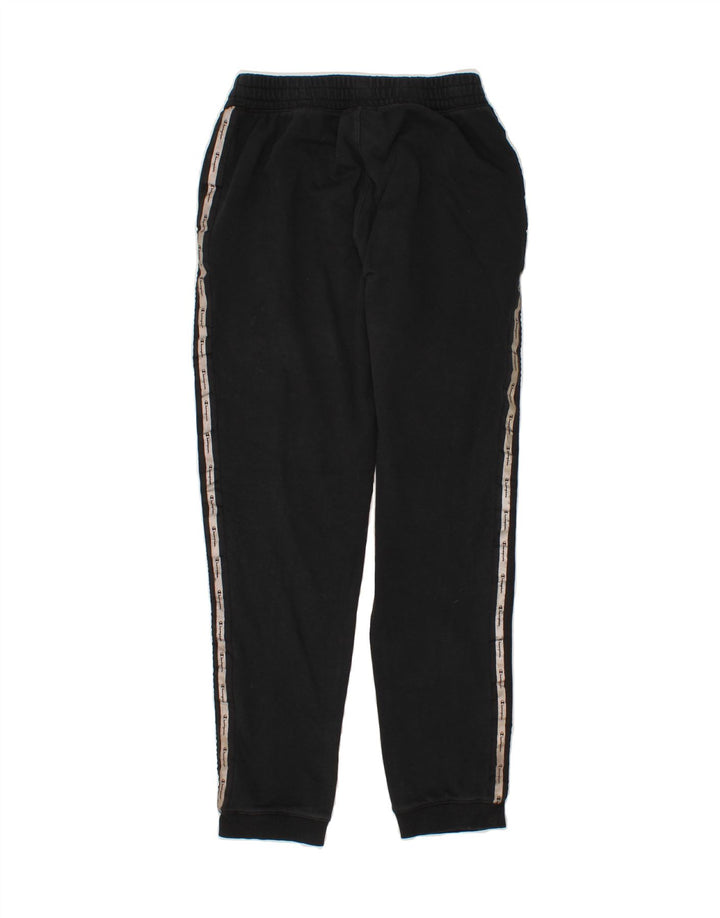 CHAMPION Womens Graphic Tracksuit Trousers Joggers UK 14 Medium Black Vintage Champion and Second-Hand Champion from Messina Hembry 