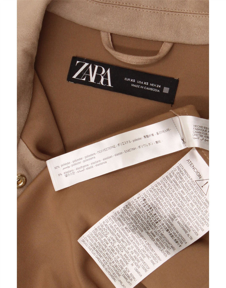 Damska koszula oversize Zara Shacket UK 6 XS, beżowy poliester