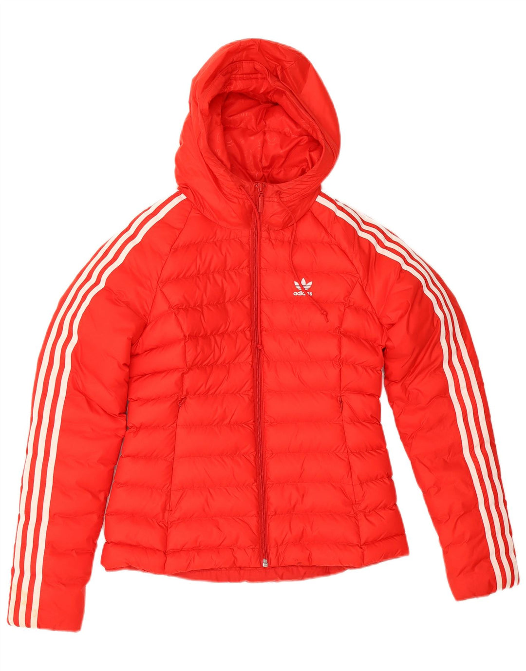 Damska kurtka z kapturem i wyściełaną Adidas UK 8 Small Red Poliamid