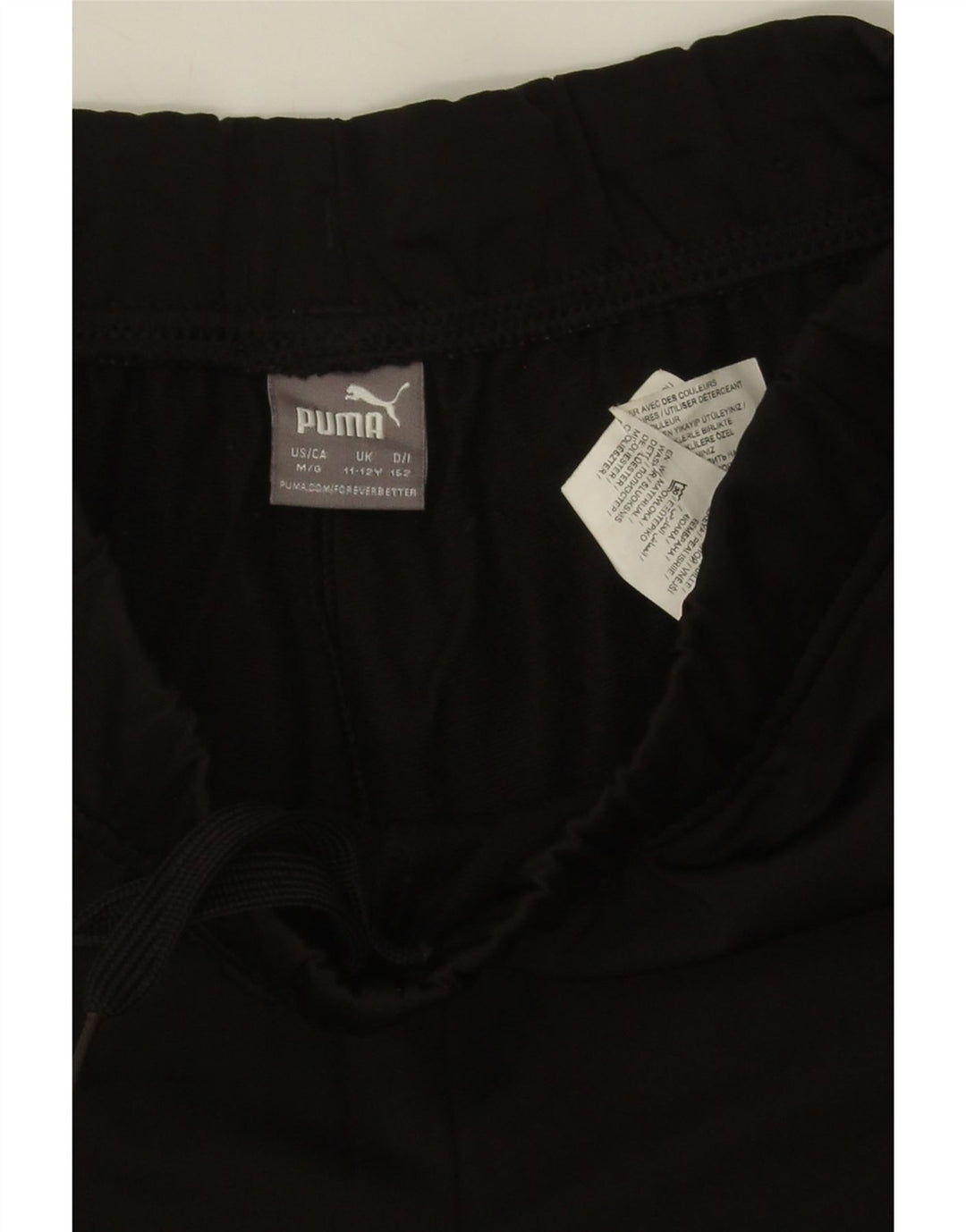 PUMA Boys Tracksuit Trousers Joggers 11-12 Years  Black Polyester Vintage Puma and Second-Hand Puma from Messina Hembry 