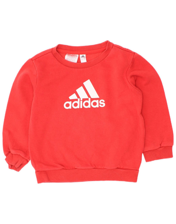 Bluza chłopięca Adidas z grafiką, 2-3 lata, czerwona bawełna