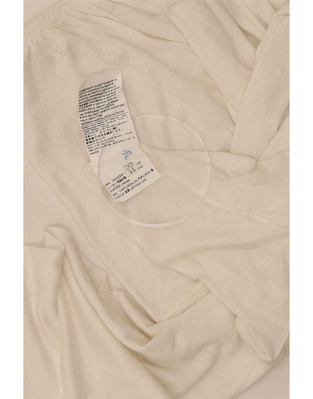 Damski top oversize z odkrytymi ramionami Benetton UK 16 Large, biała wiskoza
