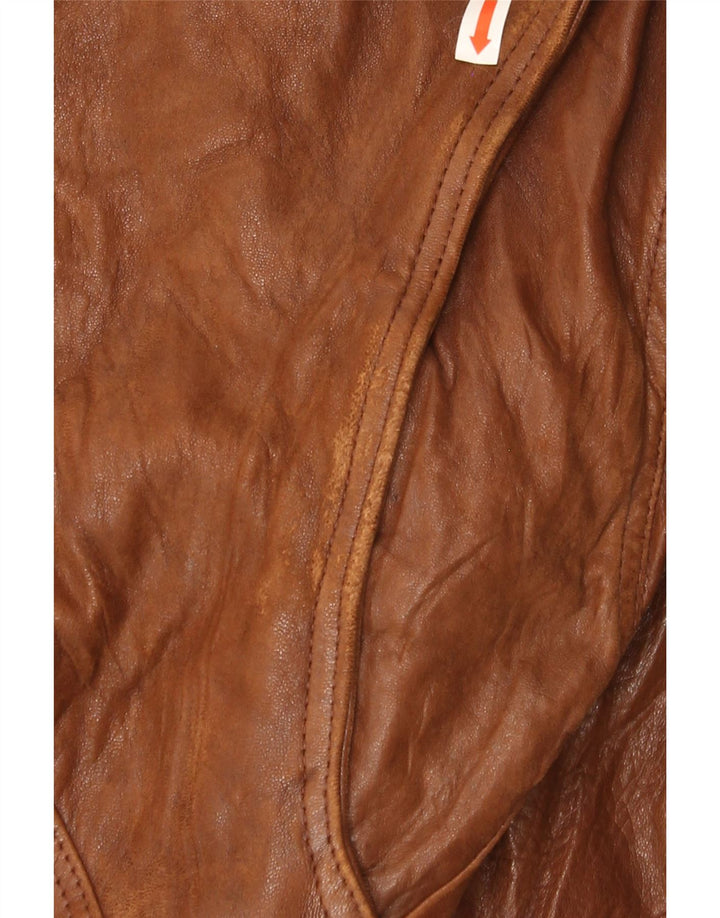 ESSEBI Mens Leather Jacket UK 38 Medium Brown Leather Vintage Essebi and Second-Hand Essebi from Messina Hembry 