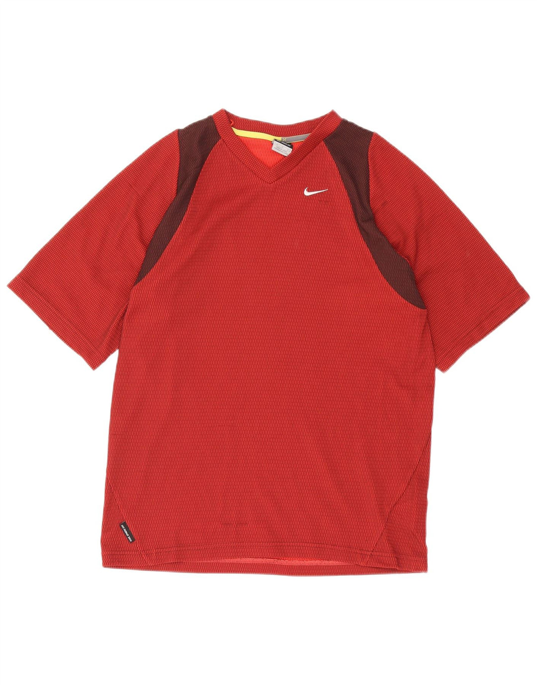 T-shirt męski Nike Top, średni, bordowy poliester z blokami kolorów