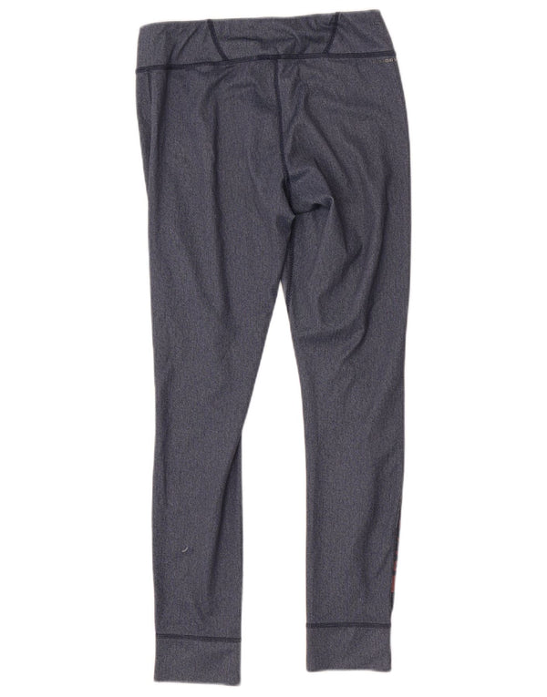 Reebok Womens Graphic Leggings UK 8/10 Small Navy Blue
