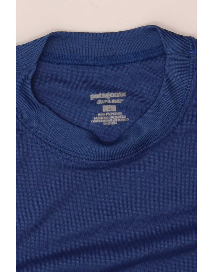 T-shirt męski Patagonia, mały, niebieski, poliestrowy