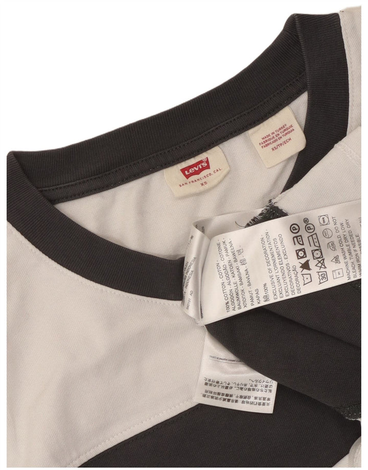 Damska koszulka Levi's Crop Oversize z grafiką Top UK 6 XS w czarne paski