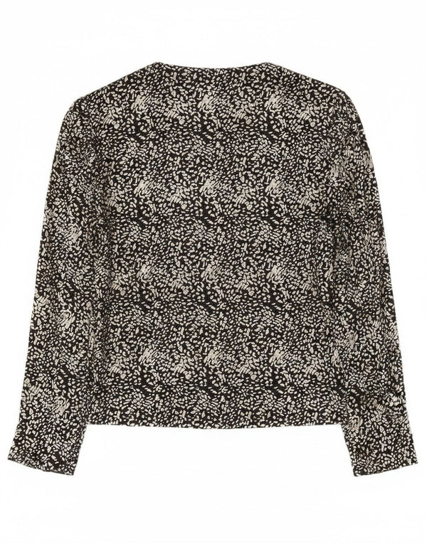 Damska bluzka z długim rękawem C&A, EU 40, średni czarny nadruk zwierzęcy