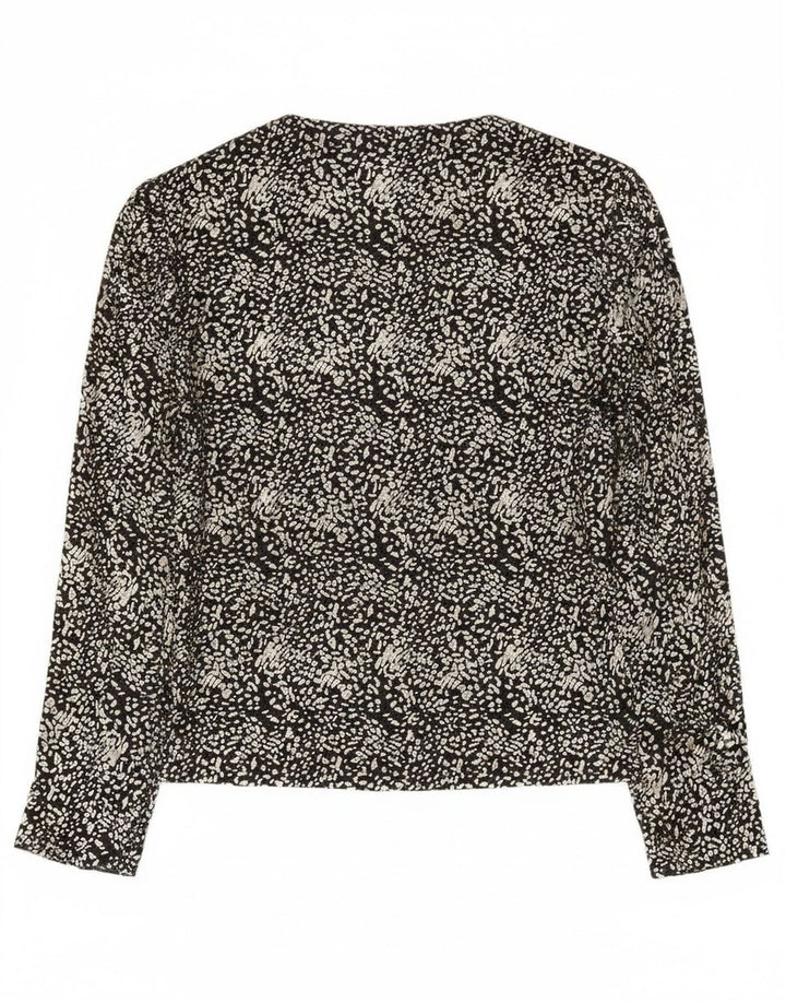 Damska bluzka z długim rękawem C&A, EU 40, średni czarny nadruk zwierzęcy