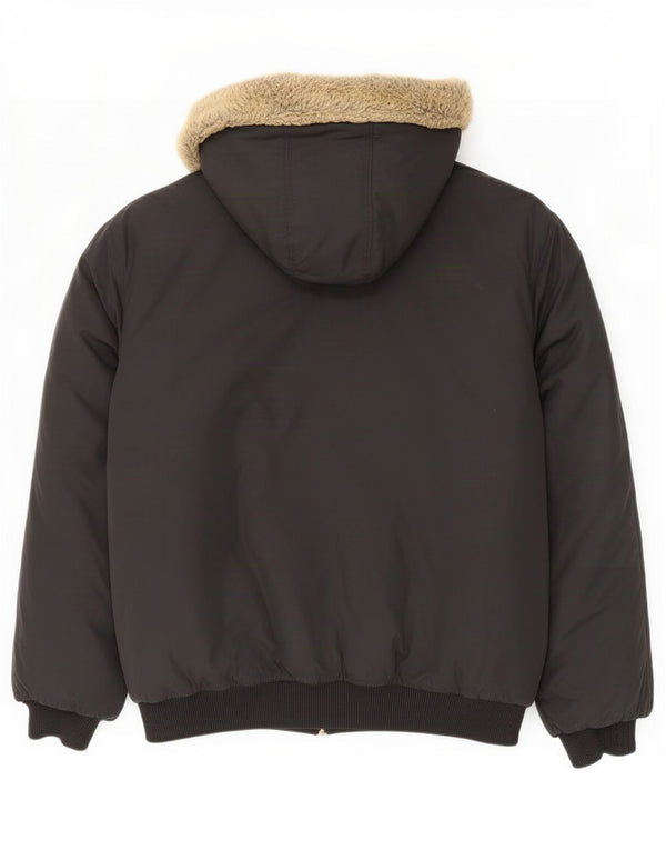 Męska wyściełana kurtka z kapturem Adidas UK 42 XL Czarny poliester