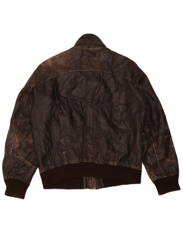 Kurtka skórzana damska VINTAGE UK 18 XL Brązowa skóra