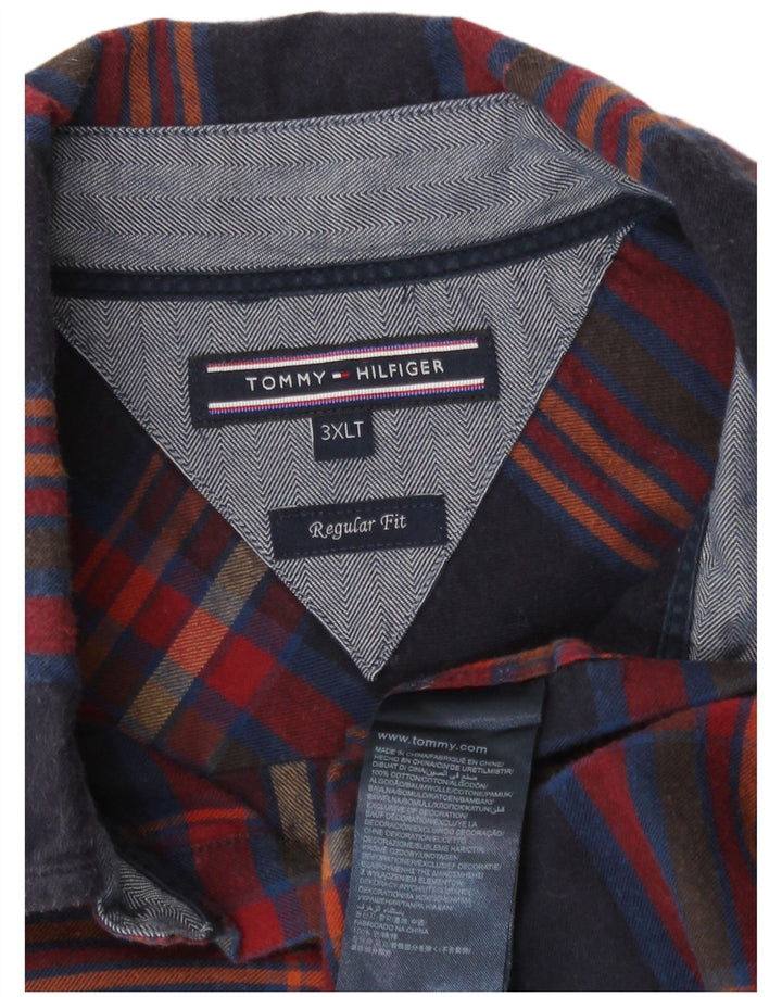 Męska koszula flanelowa Tommy Hilfiger o regularnym kroju, 3XL, w granatową kratkę