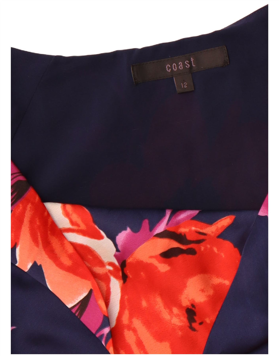 Damska bluzka COAST UK 12, średni granatowy, kwiatowy poliester