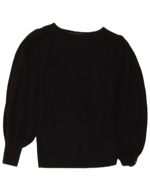 Damski sweter MINT VELVET z dekoltem w łódkę UK 8, mały, czarny, bawełniany