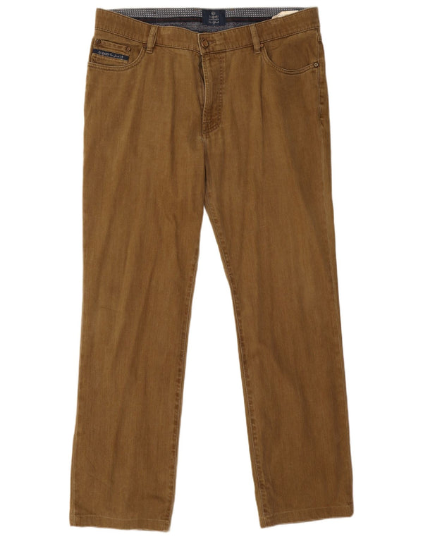 Męskie proste spodnie Bugatti IT 54 2XL W36 L30 Khaki Cotton