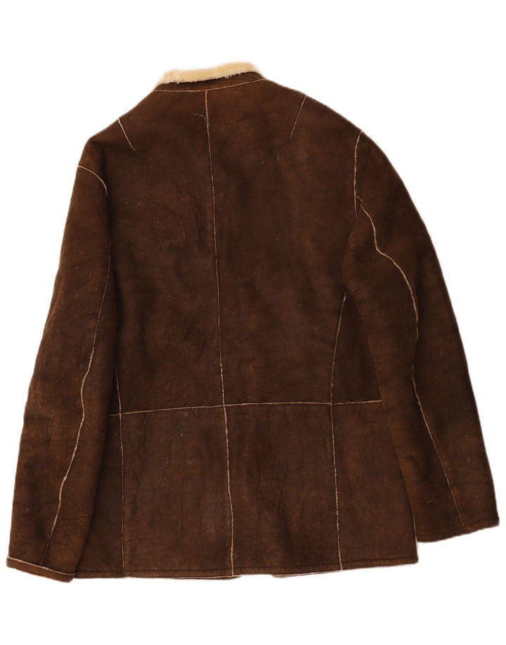 Męska kurtka Shearling Grifoni IT 50, duża, brązowa