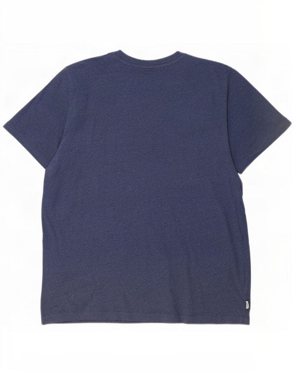 Męski T-shirt Superdry z grafiką, 2XL, niebieska bawełna z blokami kolorów