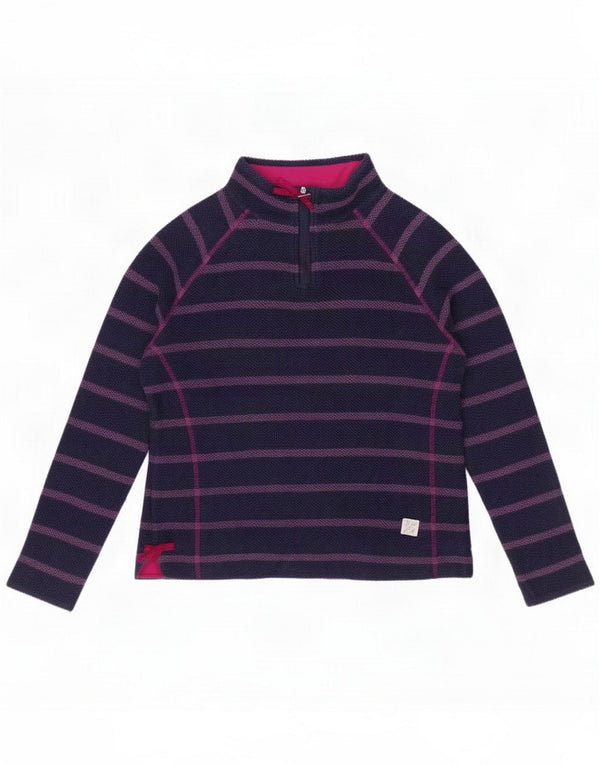 Weird Fish Damski sweter z zamkiem błyskawicznym UK 12 Medium Navy Blue Stripes