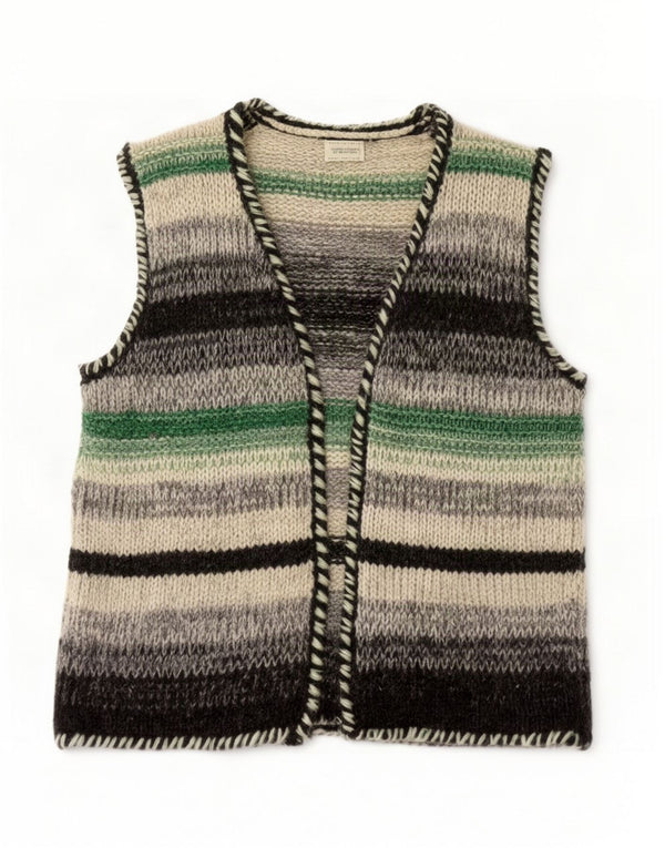 Damski sweter rozpinany bez rękawów Benetton UK 12, średni, wielokolorowy