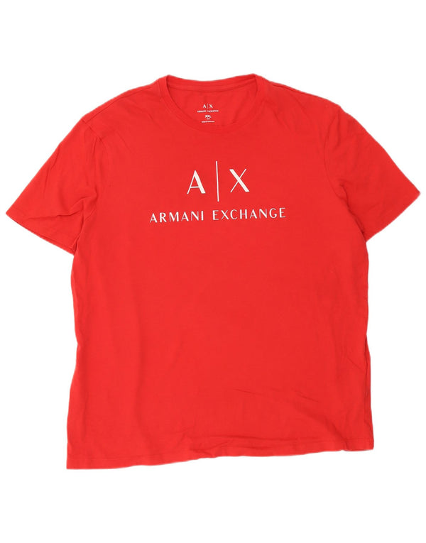 Męski T-shirt Armani Exchange Slim Graphic Top 2XL Czerwona bawełna