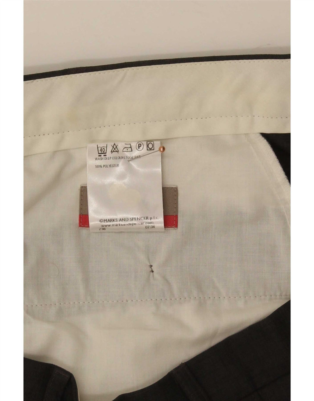 Marks & Spencer Męskie proste spodnie garniturowe W40 L29 Szary poliester