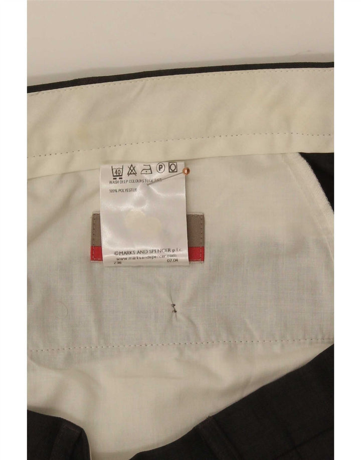 Marks & Spencer Męskie proste spodnie garniturowe W40 L29 Szary poliester