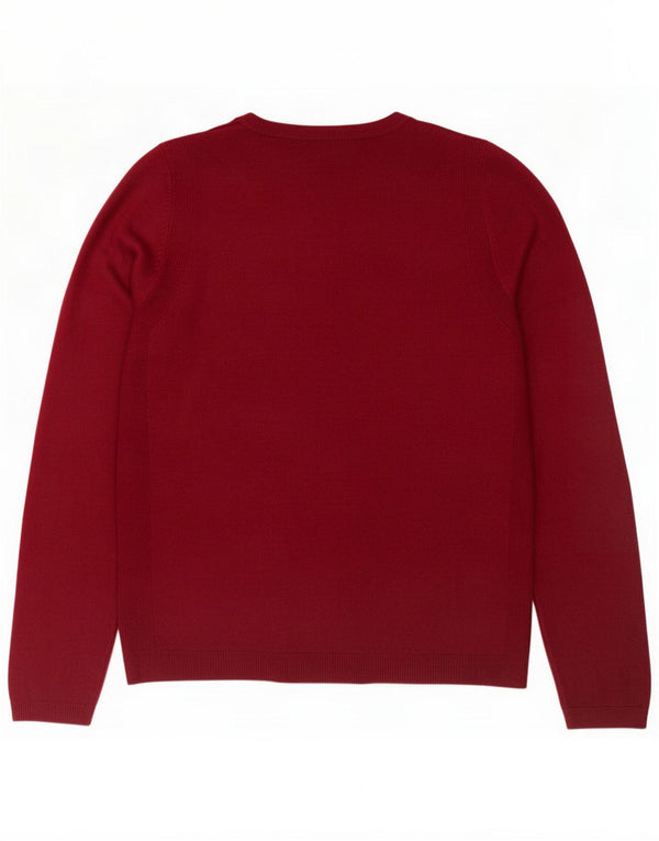 Marks & Spencer Damski sweter z dekoltem w łódkę, UK 12, średni burgund