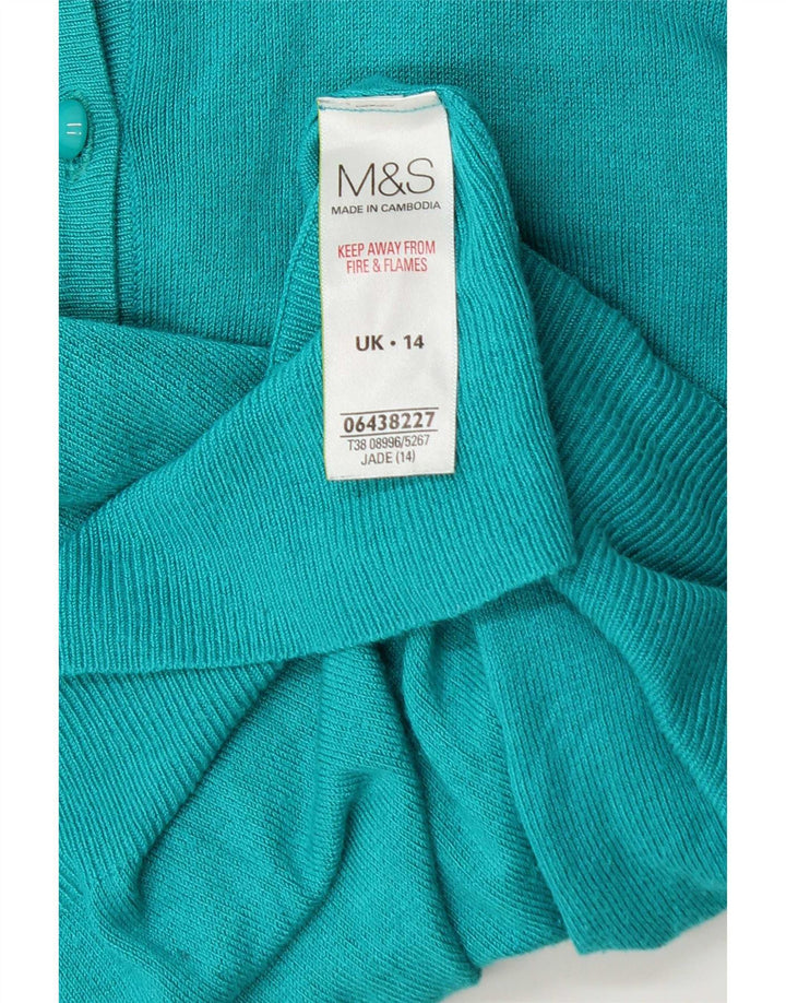 Sweter damski Marks & Spencer UK 14, duży, turkusowy, wiskoza