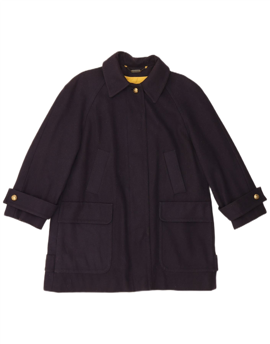 Damski płaszcz oversize Aquascutum UK 16, duży, granatowy, wełniany