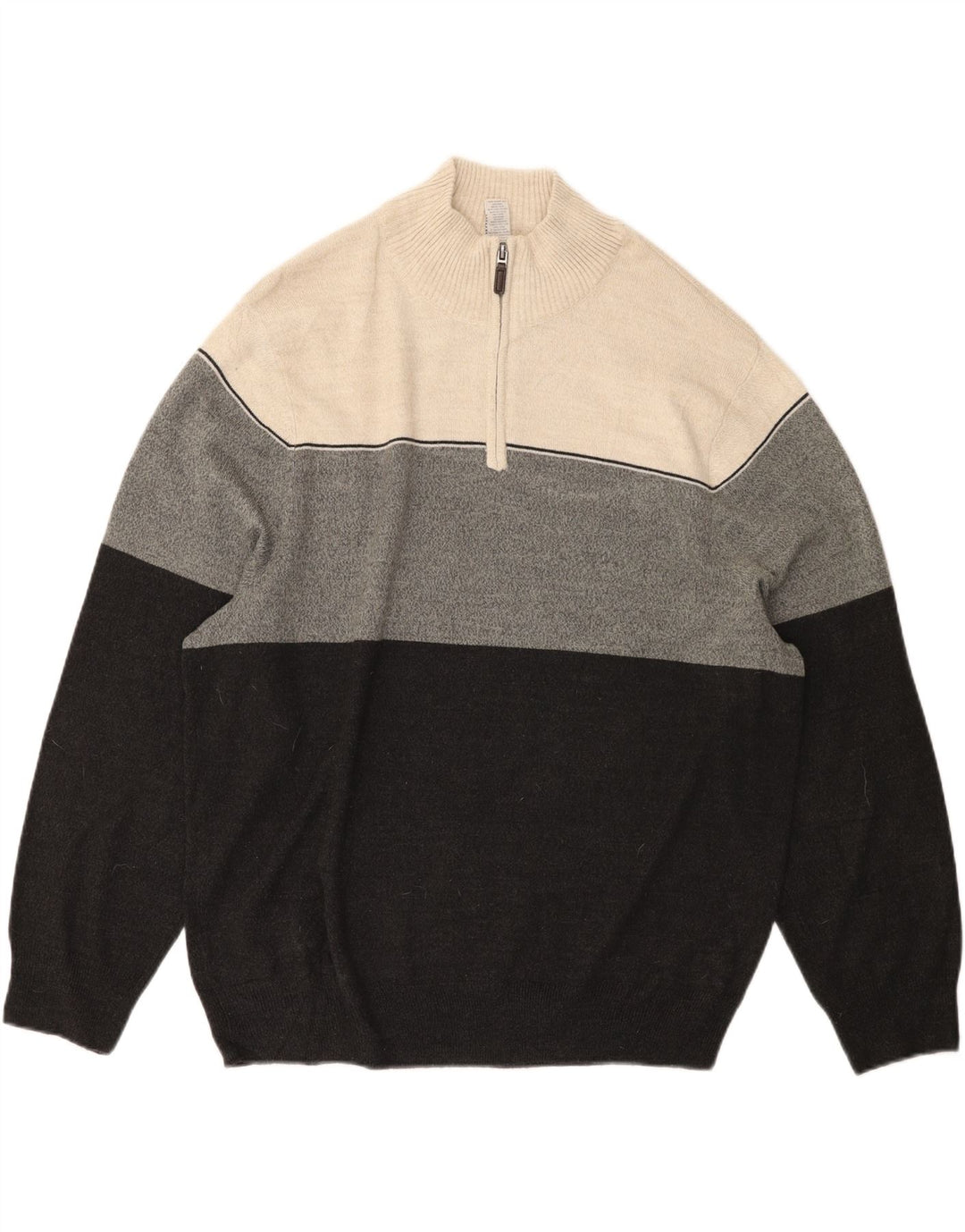 DOCKERS Mens Zip Neck Jumper Sweater 2XL Multicoloured Colourblock Acrylic Vintage Dockers and Second-Hand Dockers from Messina Hembry 