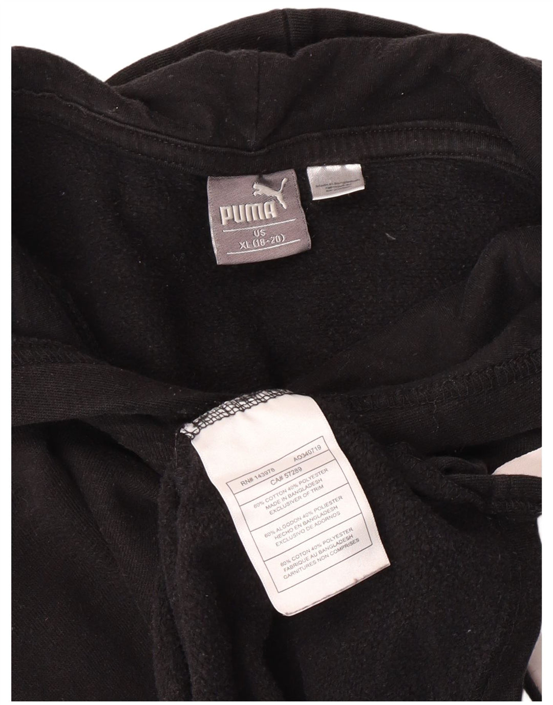 Chłopięcy sweter z kapturem Puma z grafiką 13-14 lat XL, czarny, bawełniany